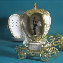 Home Decor Яйцо Music Box Золото Тыквы Перевозки Музыкальные Шкатулки Королевский Стиль Брак Яичной Скорлупы Балерина Музыкальные Шкатулки День святого валентина