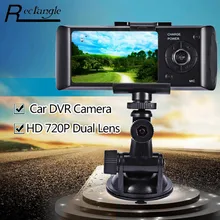 2.7 дюймов LCD Автомобильный Видеорегистратор Видеокамера HD 720 P Двойной Поворотный Объектив GPS Приборной Панели Автомобиля Видеокамера G-датчик
