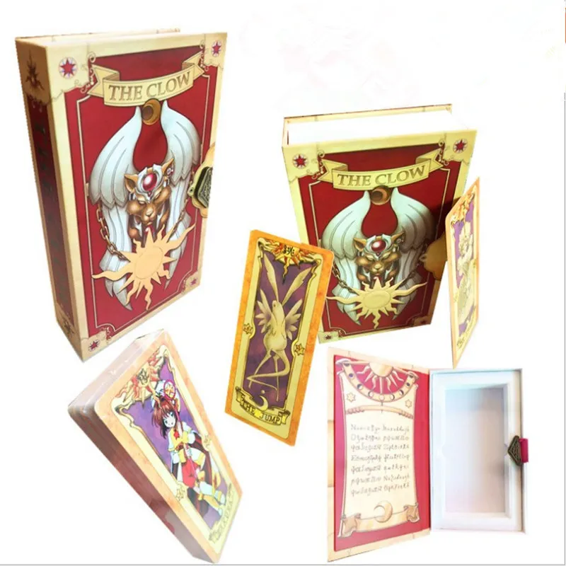 

60pcs Anime Cosplay Card Captor Sakura KINOMOTO Red Cards Clow Cards Tarot Magic Book Set