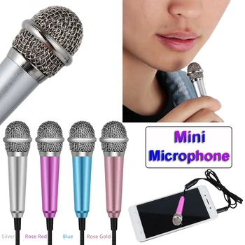 

1Pcs Mini Karaoke Studio Portable Mini 3.5mm Stereo Studio Speech Mic Audio Microphone For Smart Phone Desktop Accessories