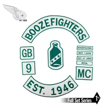 Boozefighters сегодня. 1946 патч MC Nova патч вышивка железа на белой саржевой ткани полный набор на заказ DIY