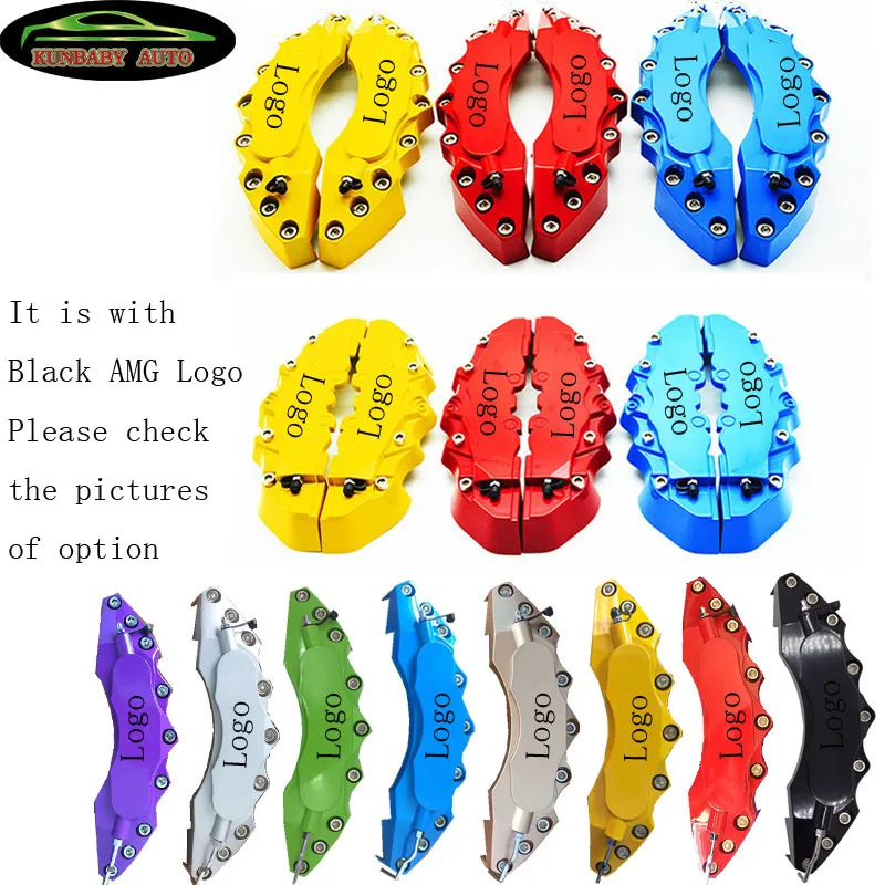 

4 Pcs High Quality ABS Plastic With Paper Black AM G Logo Disc Brake Caliper Covers For B enz Model 7 Car Styling Free Shipping