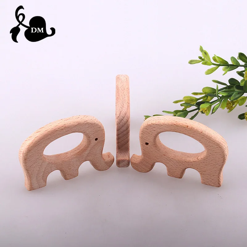 

Natural Wood Teether 200pcs Cartoon Wooden Baby Teethers Safe Newborn Toddler Kids Teethers for Baby Chew Teething Toys Gifts