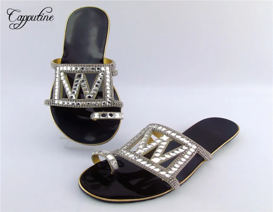 

Capputine Italian Design 2.5CM Low Heels Slipper Shoes Summer 2017 New African Woman Shoes For Party Free Shipping ABS1110