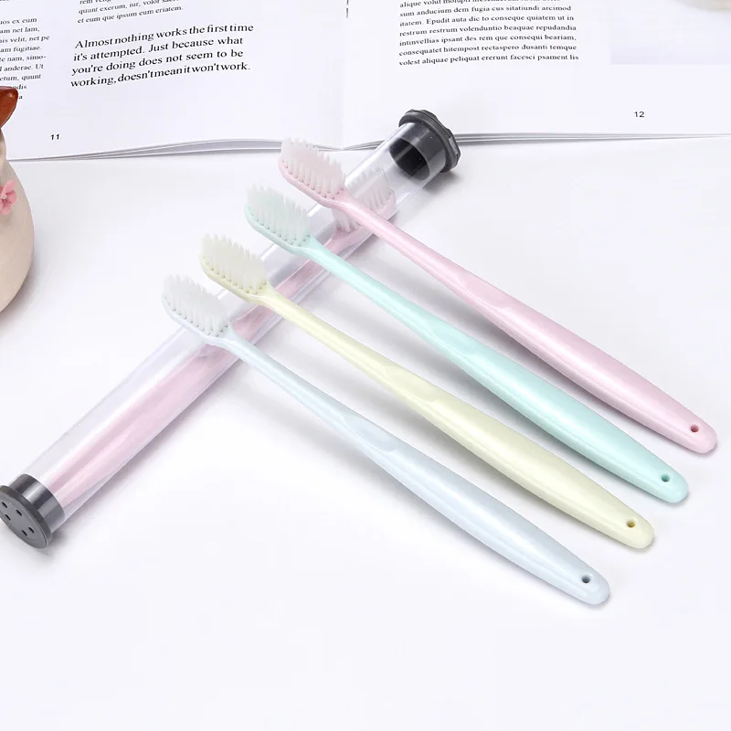 

1Pc Adult Toothbrush Minimalist Porcelain Super Soft Hair Toothbrush Quality Bristles Portable Toothbrush Home Oral Care