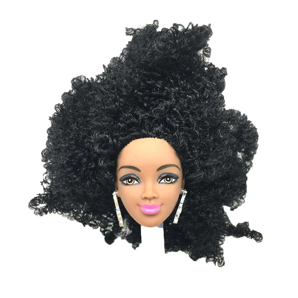 NK одна шт черная кукла волосы голова для девочек куклы для AS FR куклы Черная Африка взрыв прическа DIY Лучший подарок для девочек jj - Цвет: B