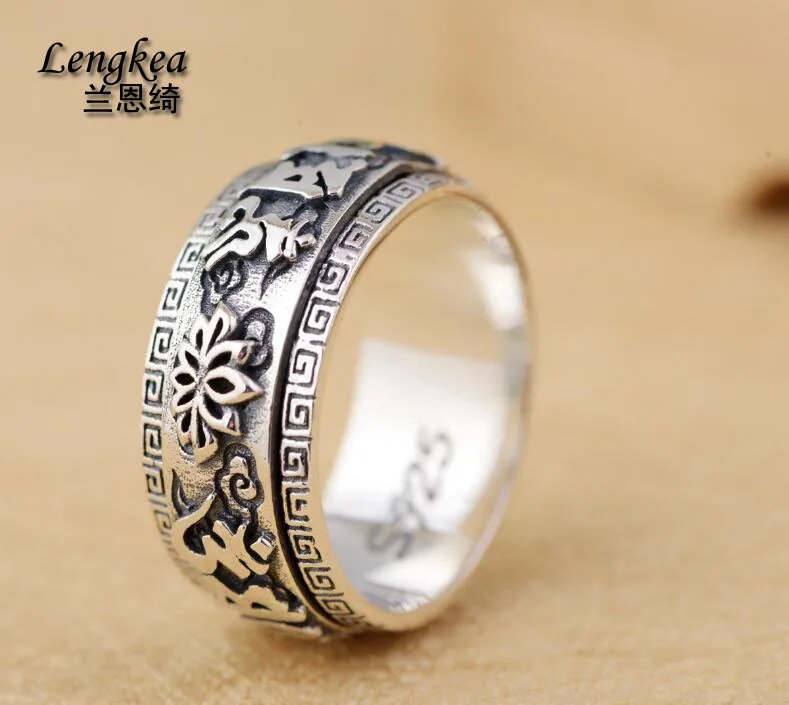 Мужское кольцо Lengkea jewery из 100% настоящего серебра 925 пробы Винтажное с надписью