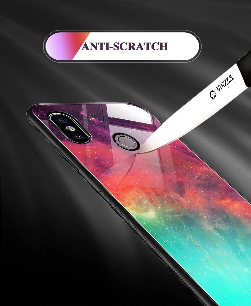 TOMKAS Space Glass Case for Xiaomi Redmi Note 5 6 Pro Cases for Pocophone F1 Silicone Cover Case for Xiaomi Redmi 4X Mi A2 Lite (6)
