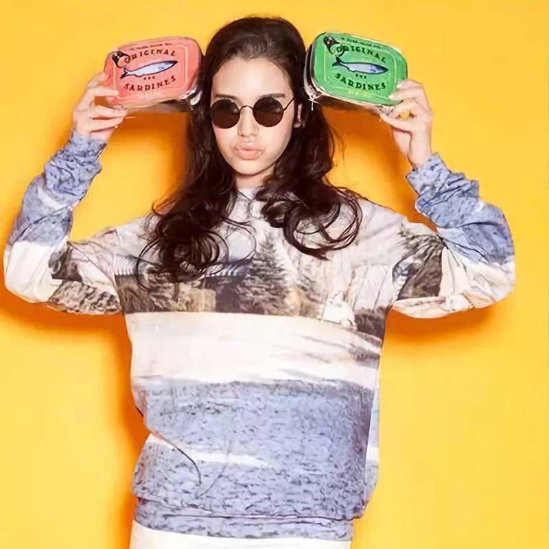 الجدة الرجعية سردين معلب نمط التجميل حقيبة الحيوان حقائب مكياج لطيف المحمولة حمام السفر كيس النساء حقائب جديد