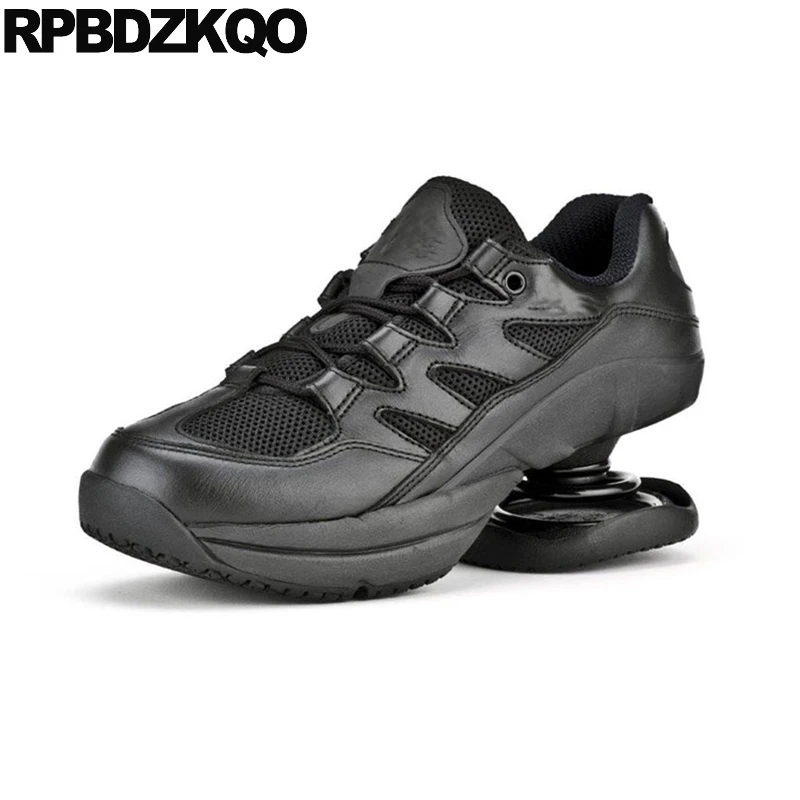 

mesh thick sole lace up wedge comfortable sneakers designer shoes women luxury 2019 creepers size 35 black trainers elevator