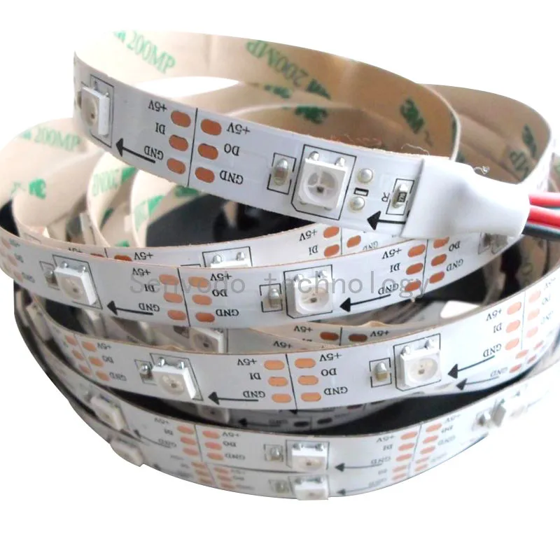 5mX программируемый APA104 5050 цветных(RGB) светодиодных лент: 30/60/72/144led/м, 5 м/рулон magic пикселей светодиодные ленты белый/черный pcb