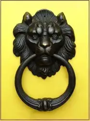 Китайский Бронзовый Лев, головой дверной молоток 7 "высокий