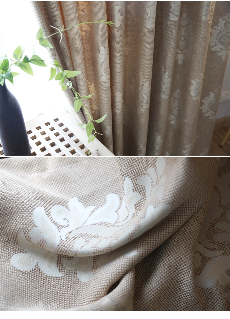 Европейский жаккард шторы для спальни высокого качества Роскошные затемненные шторы для гостиной готовые оконные шторы