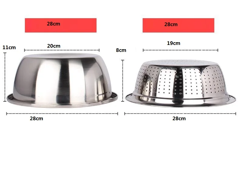 Дуршлаг ситечко для умывальника кухонная утварь миска для смешивания Большой кухонный инструмент 2 шт. набор рисовое сито для мытья фруктов SUS#304