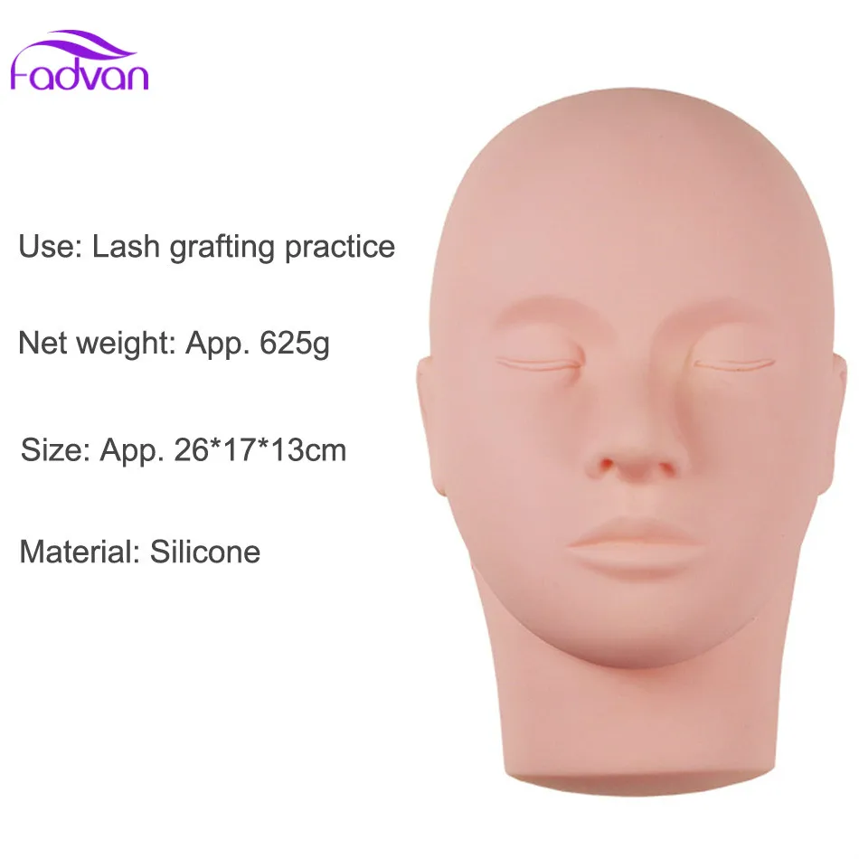 

1PC Training Mannequin Flat Head Practice Makeup Eyelash Eye Lashes Extensions for Grafting Lash Tools Make up FADVAN