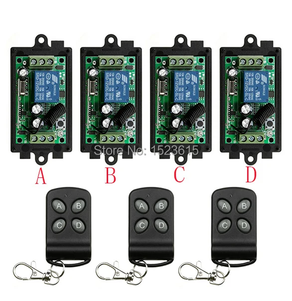 

Universal DC12V 1CH 10A Remote Control Switch Relay Output Radio Receiver Module and Waterproof Transmitter Toggle Momentary