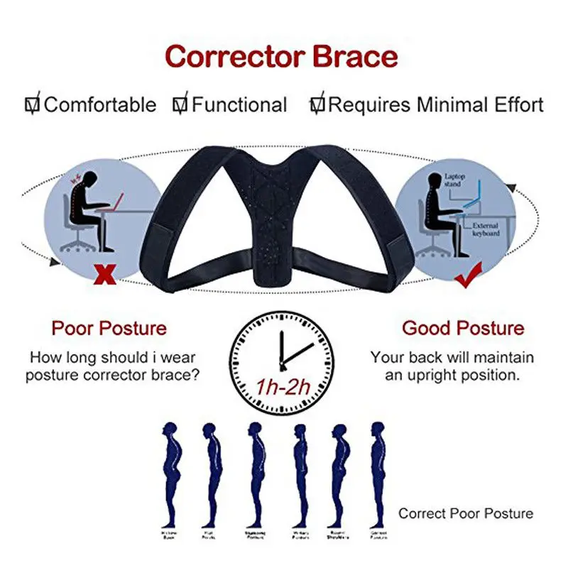 Корректор осанки, поддержка трещин ключицы, коррекция спины, плеч, пояс