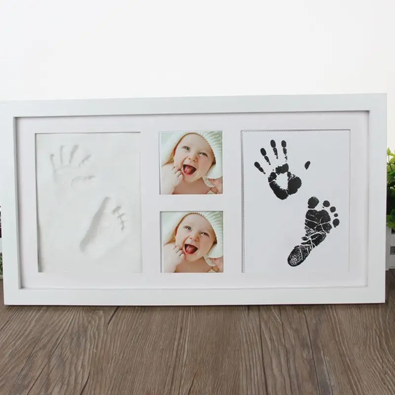 Творческий DIY Дети Handprint Footprint фотографии сувениры память растущей памяти Baby Shower подарок дисплей дерево фоторамка