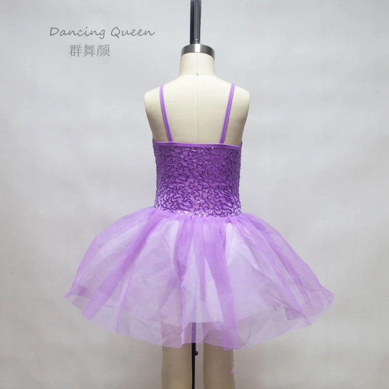 Фиолетовая длинная балетная юбка для взрослых и детей, Женская сценическая одежда для выступлений, беллетная юбка с блестками, топ для балерины, 15550