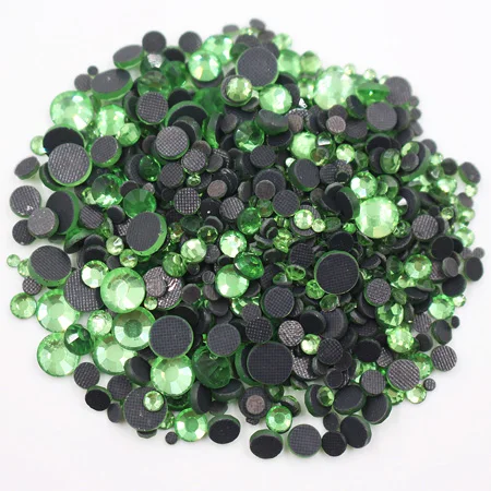 peridot 2500 шт микс Размер кристаллические круглые стразы с плоской задней стороной стеклянные камни и кристалл страз стразы горячей фиксации для одежды - Цвет: peridot