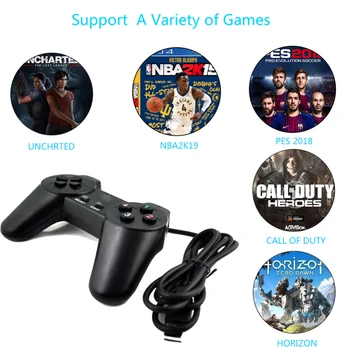 

Wired USB PC Game Controller Gamepad For PC Computer Laptop For WinXP/Win7/Win8/Win10 For Vista Black Gamepad