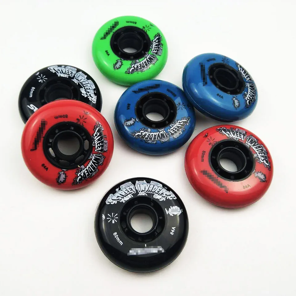Inline Skate Wheels 80/76/72MM 84A 8 Pieces For SEBA HV Roller FSK Slalom Patines Shoes roller skating wheels