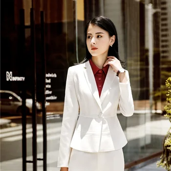 

High Quality Fabric Women Business Blazers Office Work Wear Ladies Jackets Coat Long Sleeve Female Tops Outwear Fashion Striped
