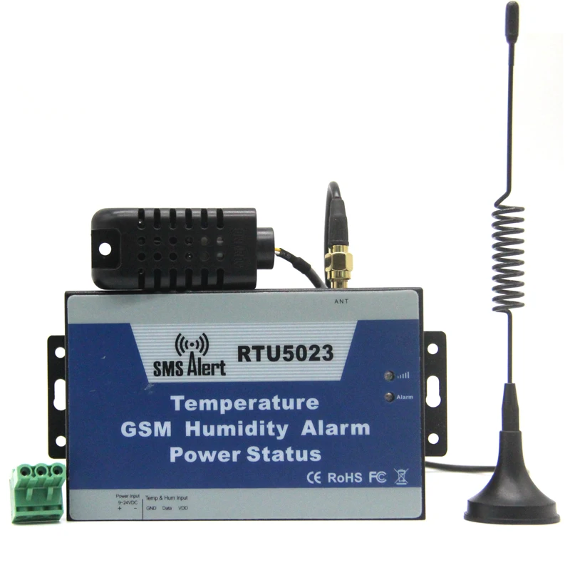 RTU5023 GSM SMS Environment Alarm Remotely Monitoring Onsite Temperature Humidity Sensor Power Status By Wireless GSM Network