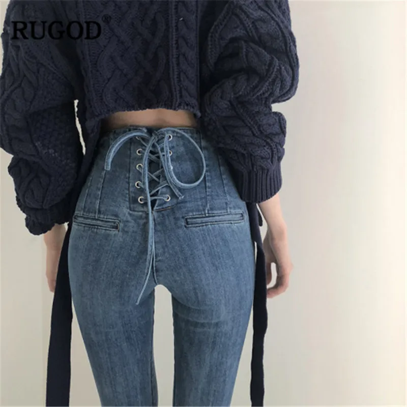 lace up back jeans