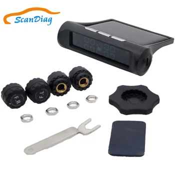

Solar TPMS For Audi Smart Car Tire Tyre Pressure Monitoring System For BMW Wireless Alarm Warning Sensors BAR PSI LCD Display