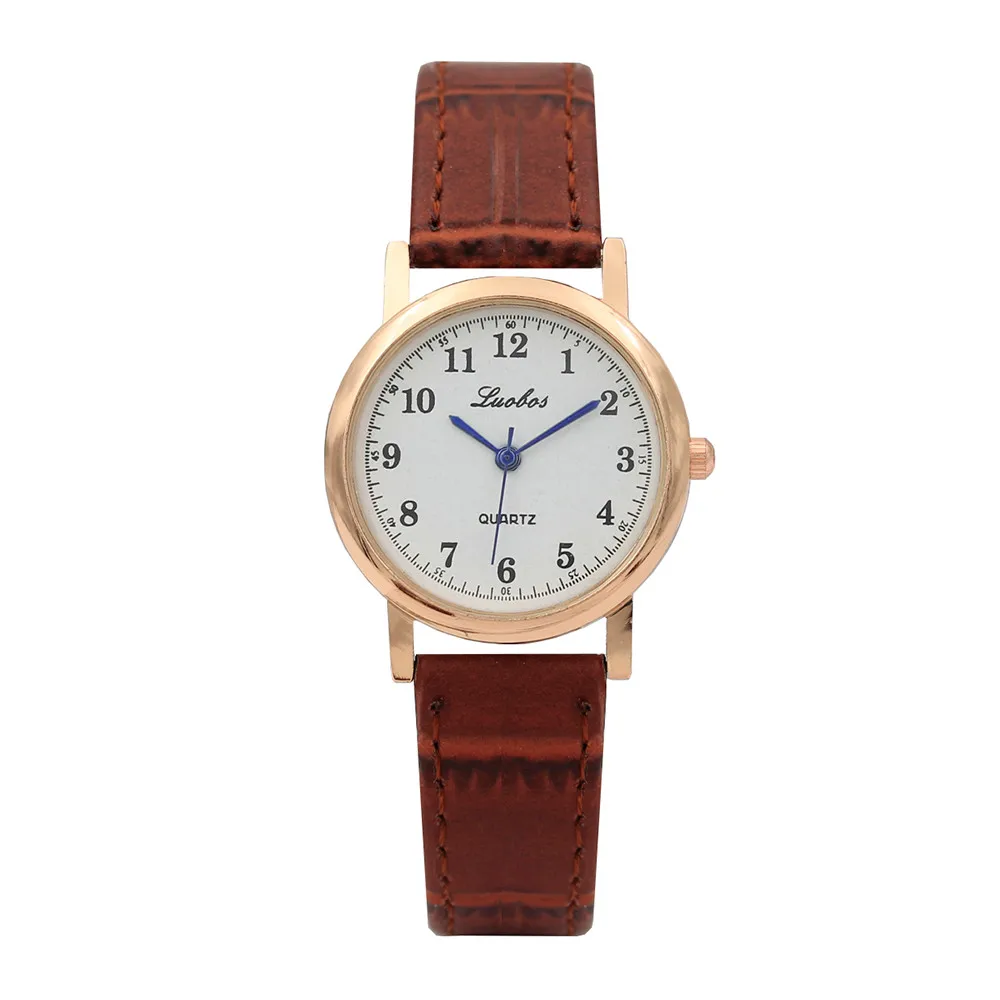 Retro women Watches Fashion Color Strap Digital Dial Leather Band