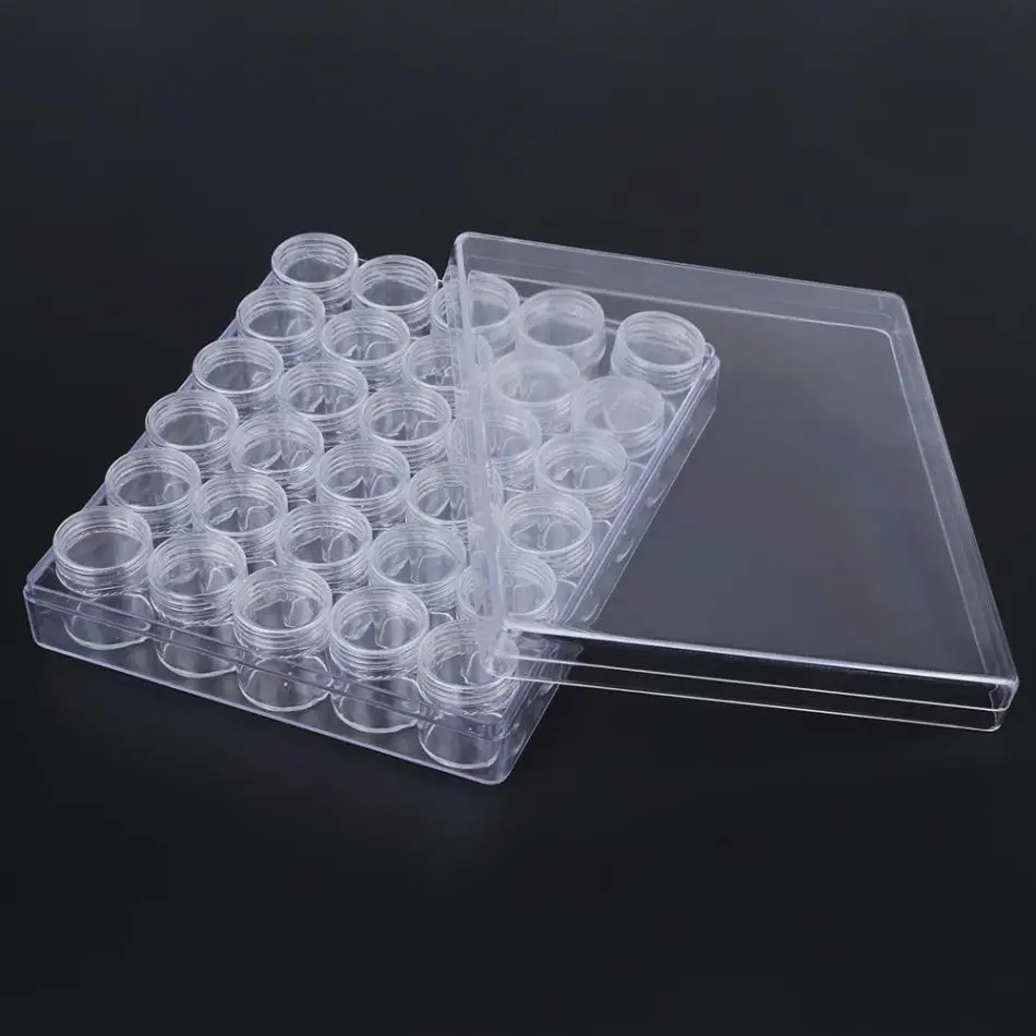 

30 pcs 6g Transparent Plastic Jewelry Bead Storage Box Cosmetic Container Jars With Rectangle Plastic Box