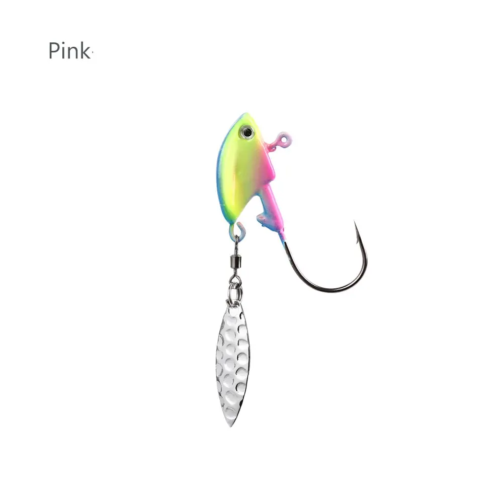 1PC Metal Jigs Fishhook Fishing Lures Sinking Spoons Micro Jigging Head Tackle Baits Fish Tools Accessories 3.5g/7g/10g/14g - Цвет: Pink