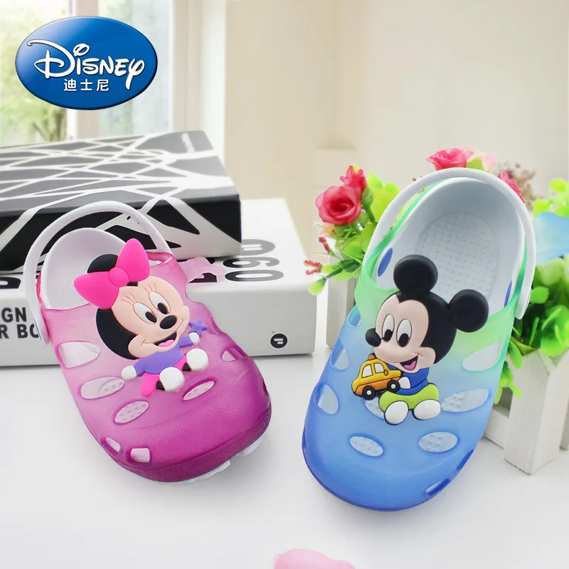 

Disney children sandals home kids water Hole shoes Mickey mouse summer sandals EVA barefoot Non-slip Wear-resistant Beach shoes