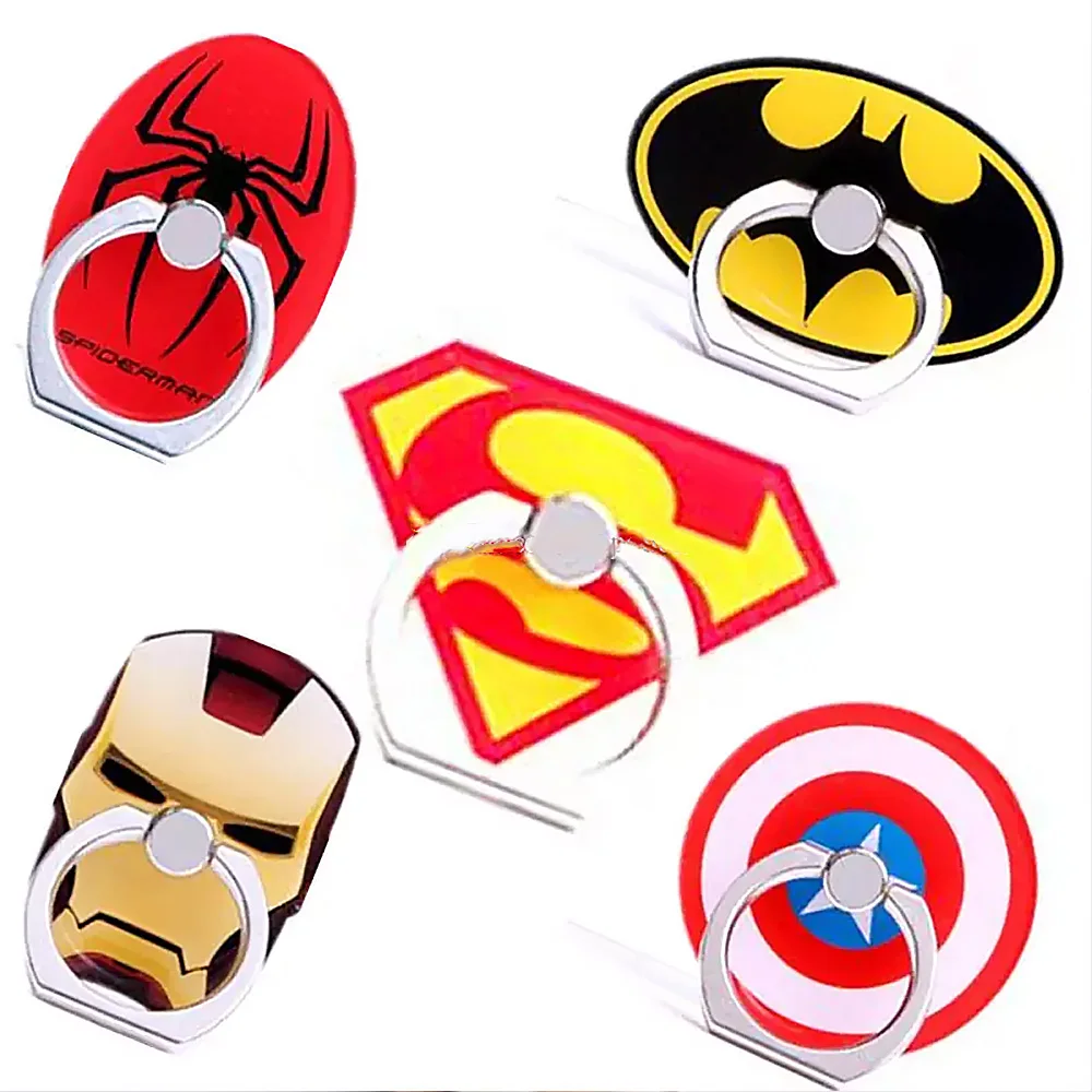 Universal Finger Ring Holder for iPhone Samsung Xiaomi Desktop Stand Marvel Ironman Batman Car Mount mobile phone holder