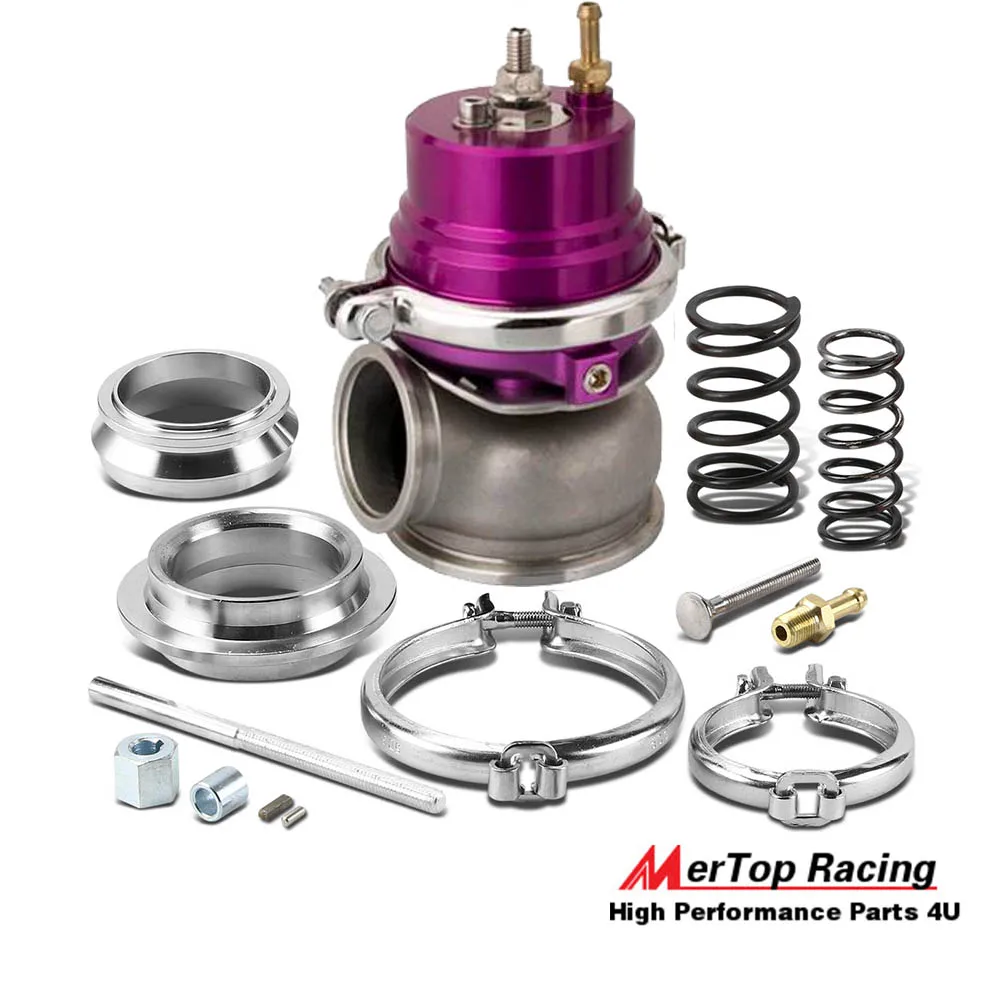 UNIVERSAL EXTERNAL 60MM TURBO V BAND WASTEGATE WG BYPASS EXHAUST+PSI