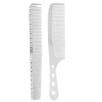 

2Pcs/Set Hair Comb Space Aluminum Stainless Steel Anti-static Sparse Haircut Comb Beauty Tool