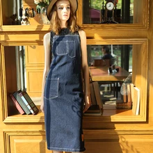 Мужской женский фартук без рукавов Длинные кафе плакаты с рисунками карман синий