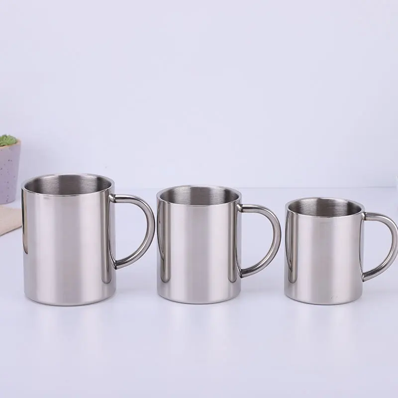 

220/300/400ml Creative 304 Stainless Steel Travel Mug Tumbler Double Wall Coffee Mugs Creative Ourdoor Milk Tea Beer Cola Cup