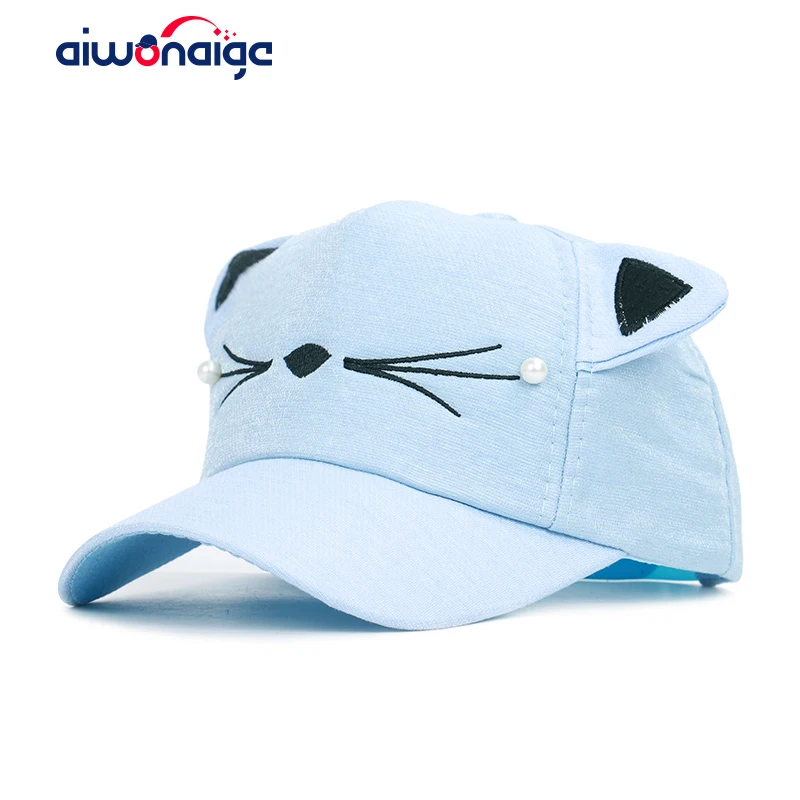 

2019 New Fashion Children's Baseball cap Cute Hat Kitten Ears Cat High Quality Adjustable Boy Girl Kids Baby Mesh Lovely Cotton