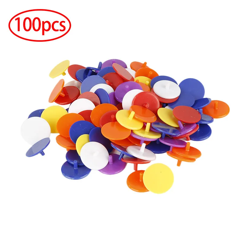 

100Pcs 24mm Durable Flat Round Plastic Golf Ball Position Marker Golf Training Aids Golfer Accessories Random Color golf tee