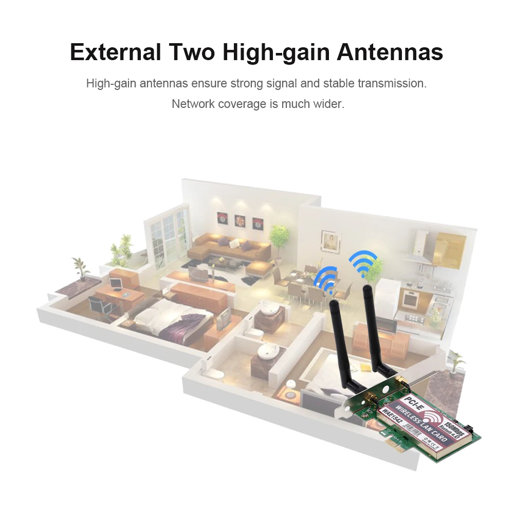 150 Мбит/с беспроводной BT Wifi LAN сети PCI-Express разъем адаптера карты с 2 дБ антенной для настольной системы Windows