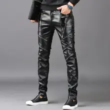 Водонепроницаемые и ветрозащитные модные мотоциклетные брюки из искусственной кожи мужские брюки для ног брюки из искусственной кожи для мужчин pantalon homme