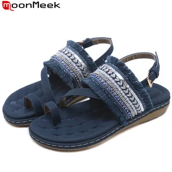 

MoonMeek 2019 hot sale new summer shoes woman buckle casual sandals women flat with female shoes big size 35-42 comfortable