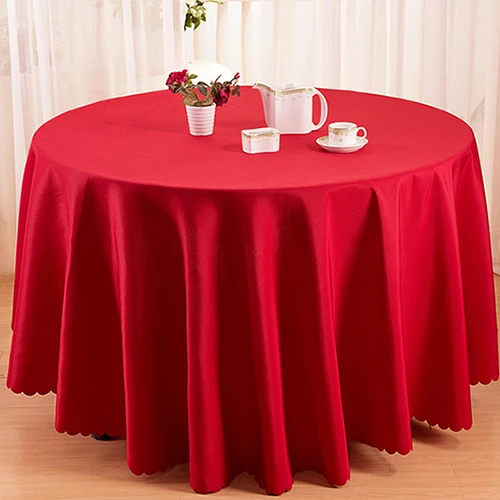 Скатерти для свадебного стола, банкетный раунд, скатерти, белые, гладкокрашеные скатерти, скатерти для стола - Цвет: Red