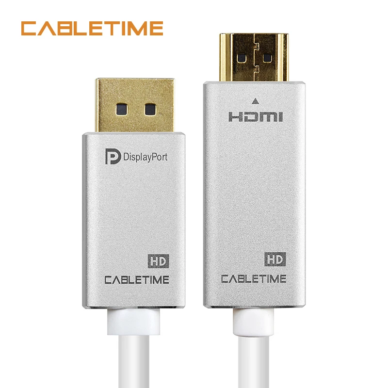 

Cabletime DisplayPort To HDMI Cable 1080P 60hz DP To HDMI M/M 1m 1.8m 3m Pre DisplayPort 1.2 for HDTV Projector Laptop PC N164