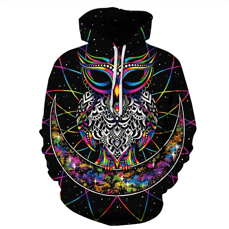 

Galaxy Space Starry Colorful Moon Owl 3D Print Hoodies Women Hip Hop Streetwear Sweatshirts 2018 Casual Clothes sudadera hombre