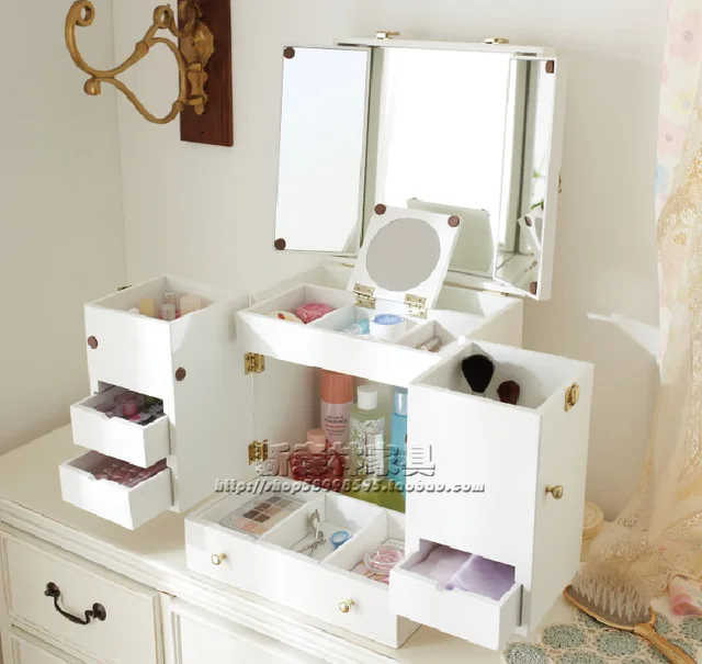 Ofhead mirror cabinet jewelry cosmetic storage box cabinet