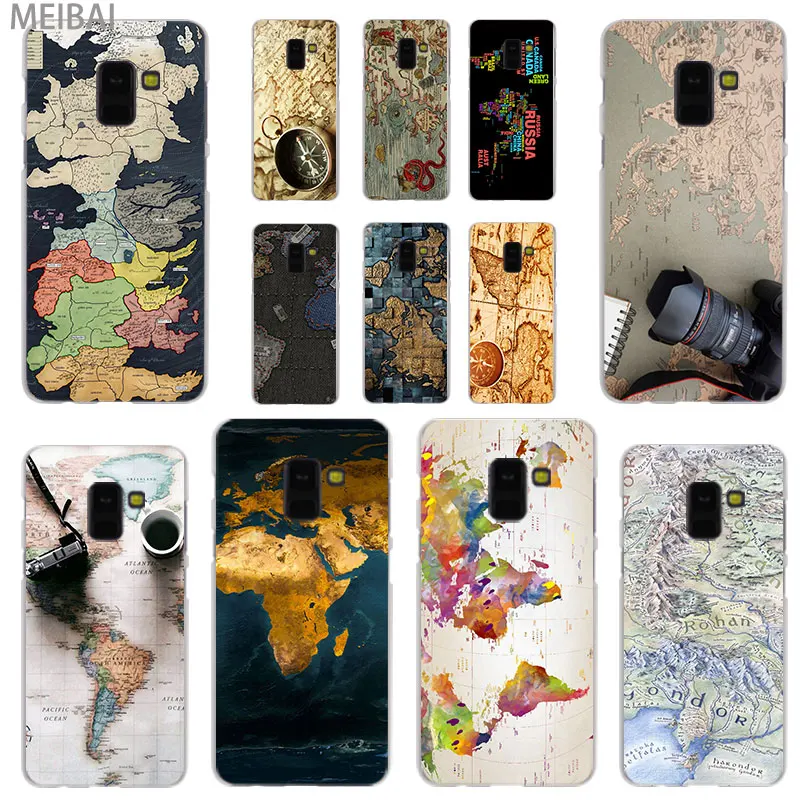 

the world map Transparent Case for Samsung Galaxy A3 A5 A9 A7 A6 A8 Plus 2018 2017 2016 Star A6S cover