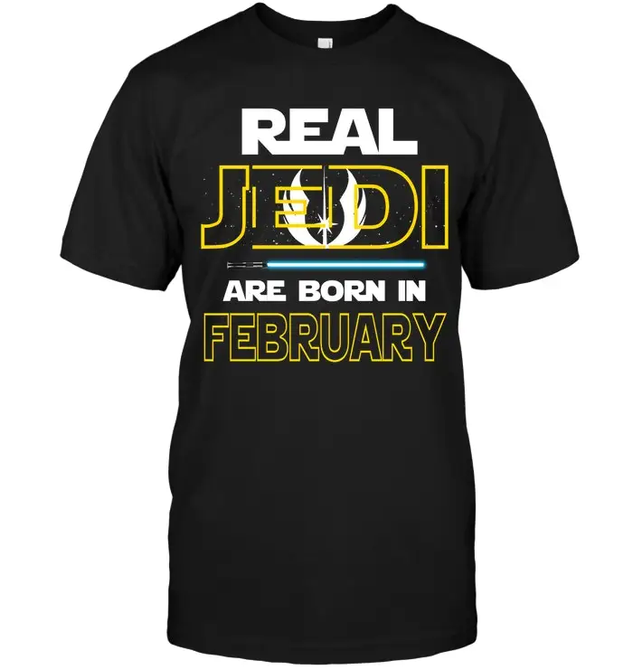 GILDAN бренд Real Jedi Born в февральной футболке Мужская футболка с коротким рукавом |
